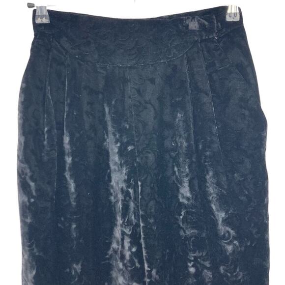 CHRISTIAN DIOR Y2K 80’s High Waisted Velvet Pants in Black - Size 8 - Picture 5 of 15